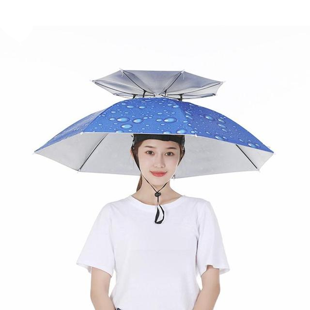 Dark Blue Double Layer Umbrella Hat | Umbrella Hat