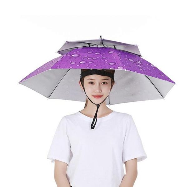 Dark-Purple-Double-Layer-Umbrella-Hat