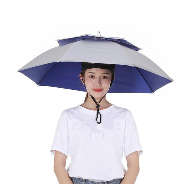 Purple Double Layer Umbrella Hat | Umbrella Hat